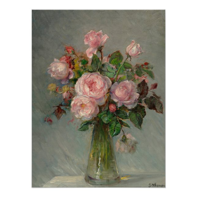 Roses in a Vase Glossy Poster (Front)