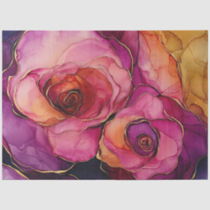 Roses in Alcohol Ink Series Design #21 Tissue Paper