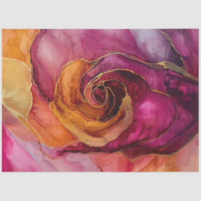 Roses in Alcohol Ink Series Design #30 Tissue Paper (Front)