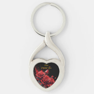Roses in Bloom - Elegant Birthday Key Ring