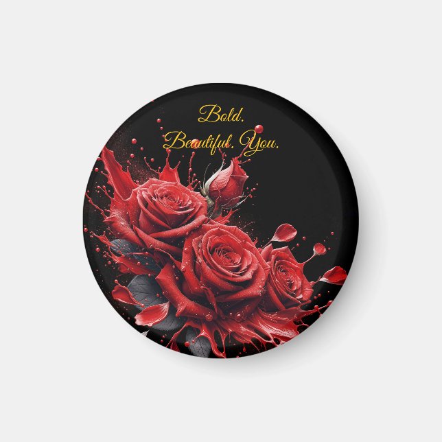 Roses in Bloom - Elegant Birthday Magnet (Front)