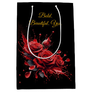 Roses in Bloom - Elegant Birthday Medium Gift Bag