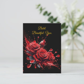 Roses in Bloom - Elegant Birthday Postcard
