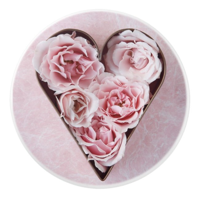 Roses in cookie cutter ceramic knob (Front)