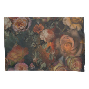 Roses In Fall Vintage Colours Botanical Garden Pillowcase