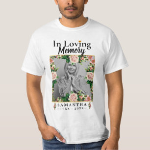 Roses In Loving Memory Photo Loss of Mother  T-Shirt
