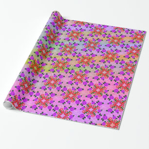 Roses in Purple, Pink and Sparkles Wrapping Paper