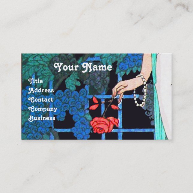 ROSES IN THE NIGHT,BEAUTY FASHION MAKE UP ARTIST BUSINESS CARD (Front)
