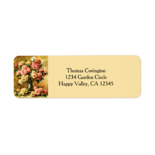 Roses in the Vase Renoir Fine Art Return Address Label