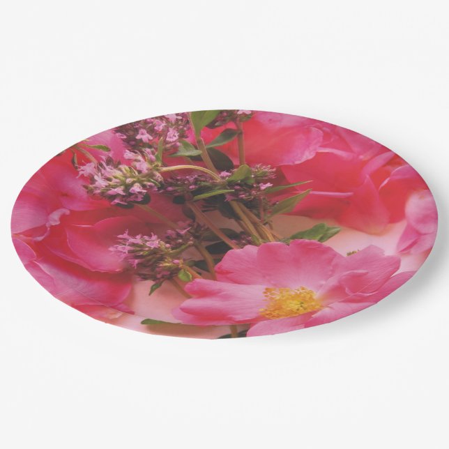 Roses in Thyme-PAPER PARTY PLATES (Angled)