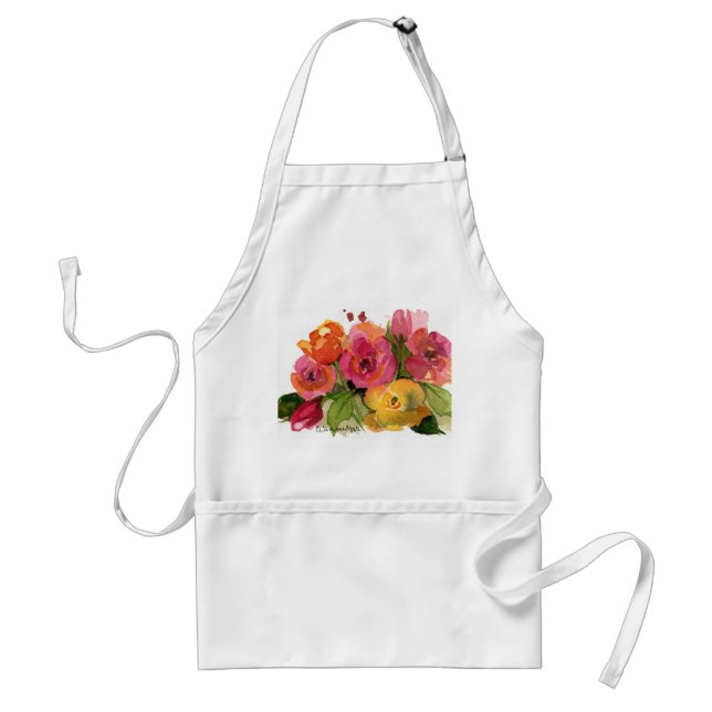 Roses in watercolor standard apron (Front)