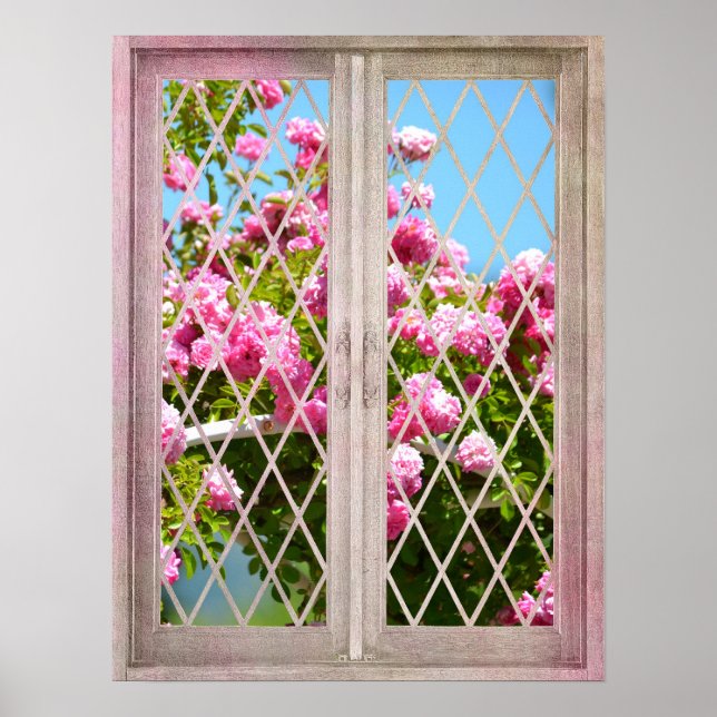 Roses in Window Poster (Front)
