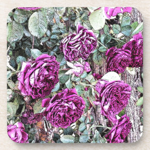 Roses Ink Outline Coaster