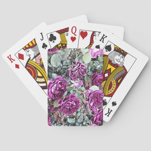 Roses Ink Outline Playing Cards (Back)