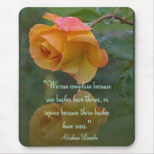 Roses Inspirational Lincoln Quote Mouse Pad