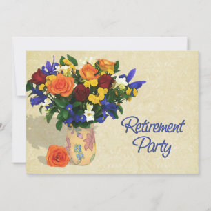 Roses Iris and Carnations Retirement Invitation