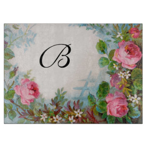 ROSES & JASMINES MONOGRAM CUTTING BOARD