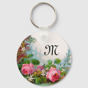 ROSES & JASMINES MONOGRAM KEY RING