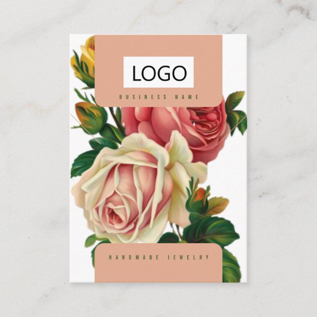 Roses Jewellery Earrings Necklace Display Card (Front)