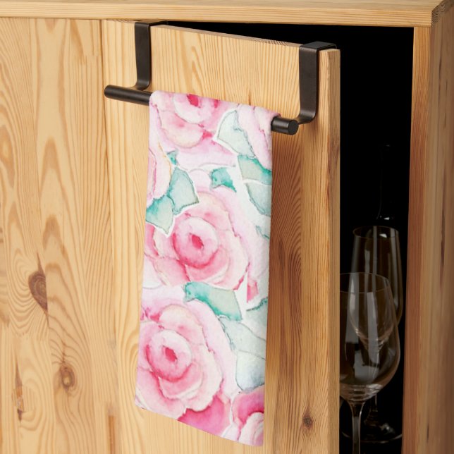 Roses kitchen towel (Thirds Fold)