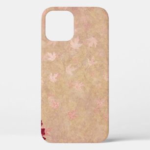 Roses leaves gold background image iPhone 12 case