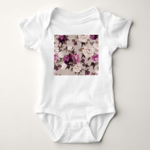 Roses Light Background: Vintage Watercolor Baby Bodysuit
