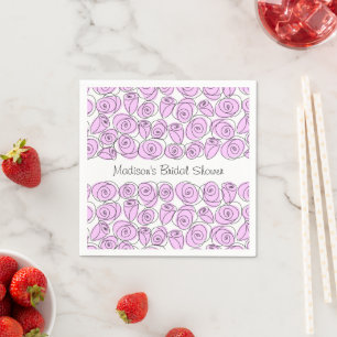 Roses Lilac Bridal Shower Napkin