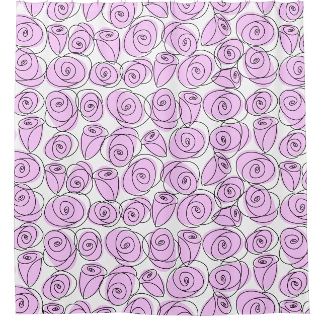 Roses Lilac shower curtain (Front)