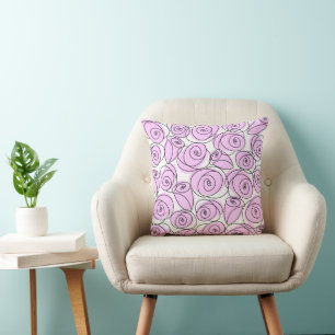 Roses Lilac striped back Cushion