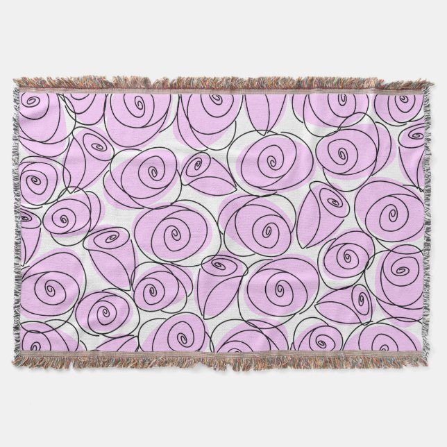Roses Lilac throw blanket (Front)