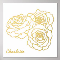 Roses Line Art Personalised