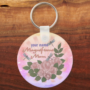 Roses Magnificent Mum  Key Ring