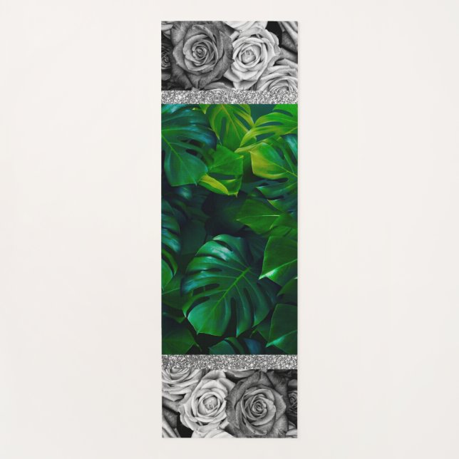  Roses Marble Glitter Yoga Mat (Front)