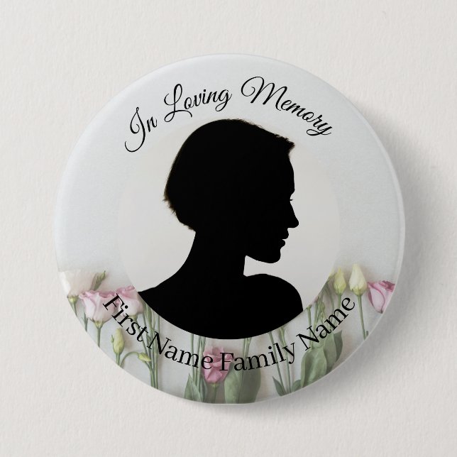 Roses memorial photo button (Front)