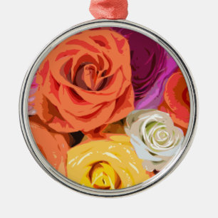 Roses Metal Tree Decoration