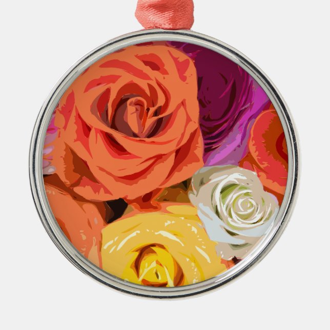 Roses Metal Tree Decoration (Front)