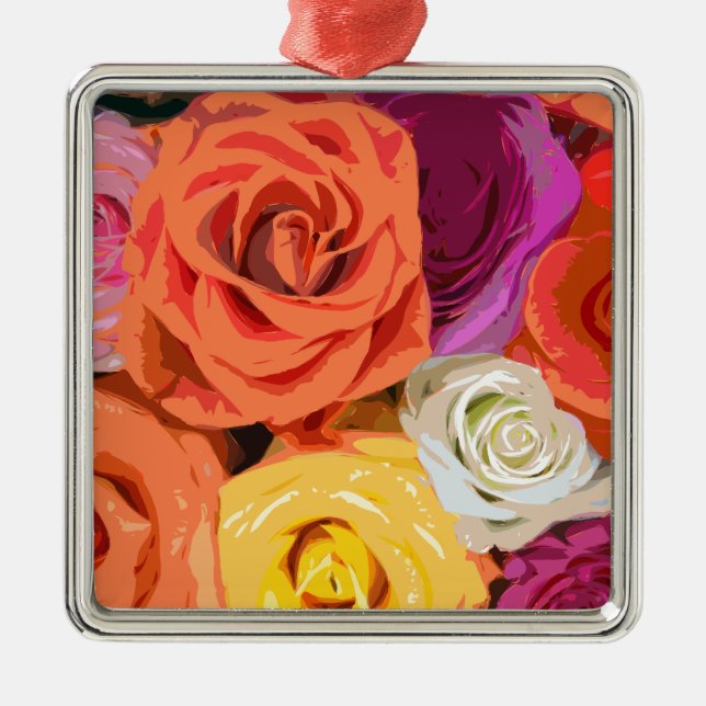 Roses Metal Tree Decoration (Front)