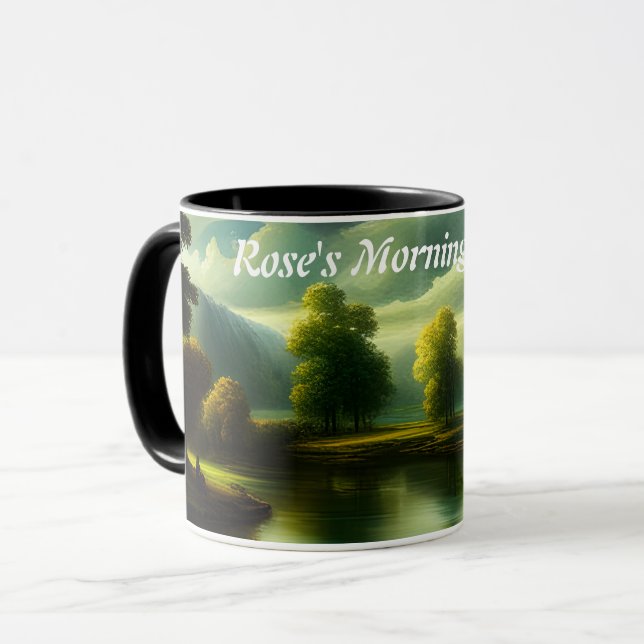 Rose's Morning Coffee Personalised Customisable Mug (Front Left)