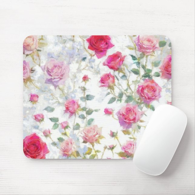Roses Mouse Pad (With Mouse)