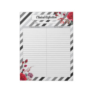 Roses n Stripes_ Clinical Reflection Notepad