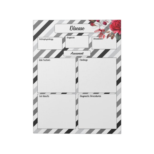 Roses n Stripes _ Disease Temp 1 Notepad (Rotated)