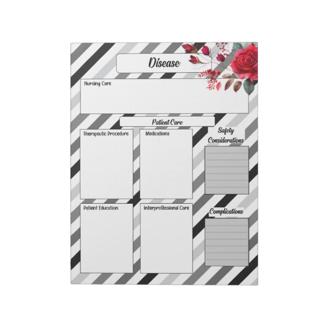 Roses n Stripes _ Disease Temp 2 Notepad (Rotated)