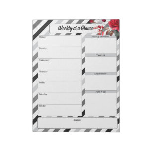 Roses n Stripes_ Week At a Glance Notepad