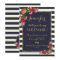 Roses Navy Stripes and Gold Bridesmaids Invitation