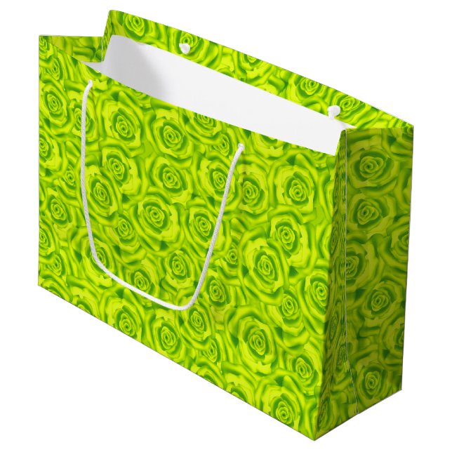Roses, neon  large gift bag (Front Angled)