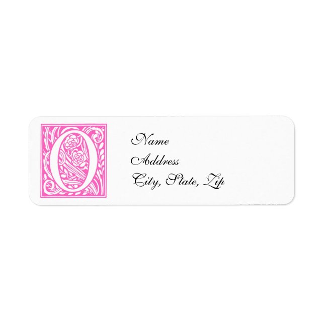 Roses O Monogram Return Address Label (Front)