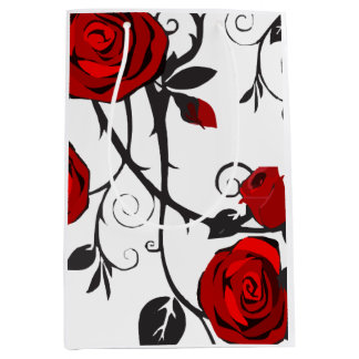 roses of black and red  medium gift bag
