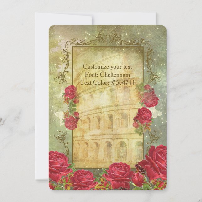 ROSES OF ROME II ~ Invitation Card (Front)