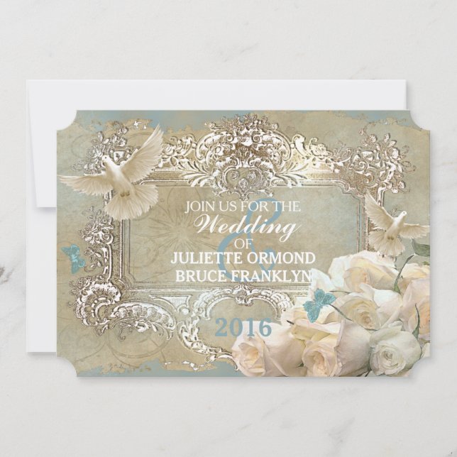 Roses Of White - Wedding Invitation Card (Front)