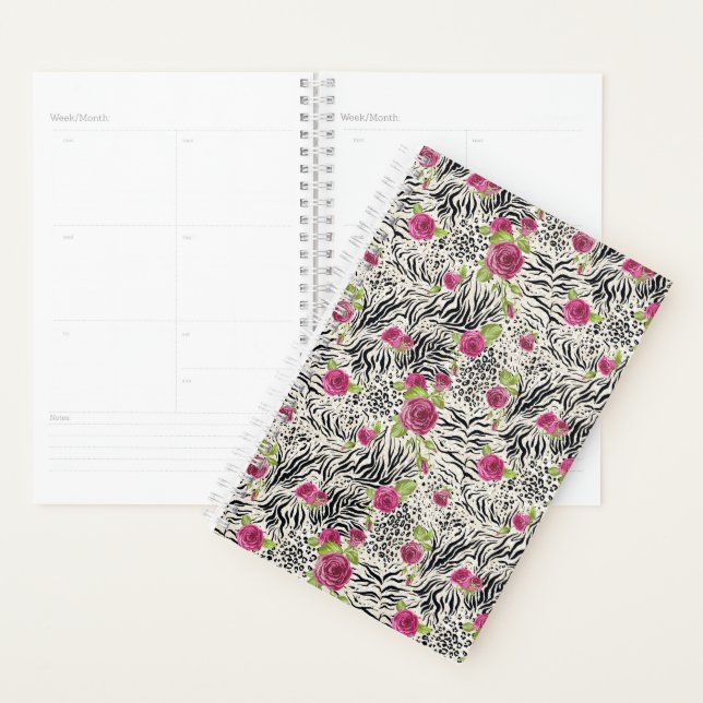 Roses On Animal Pattern Planner (Display)
